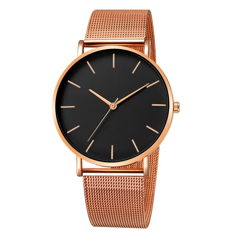 RUNERR Relógio Unisex Original Minimalista Quartzo Impermeável - Aço Inoxidável 42mm