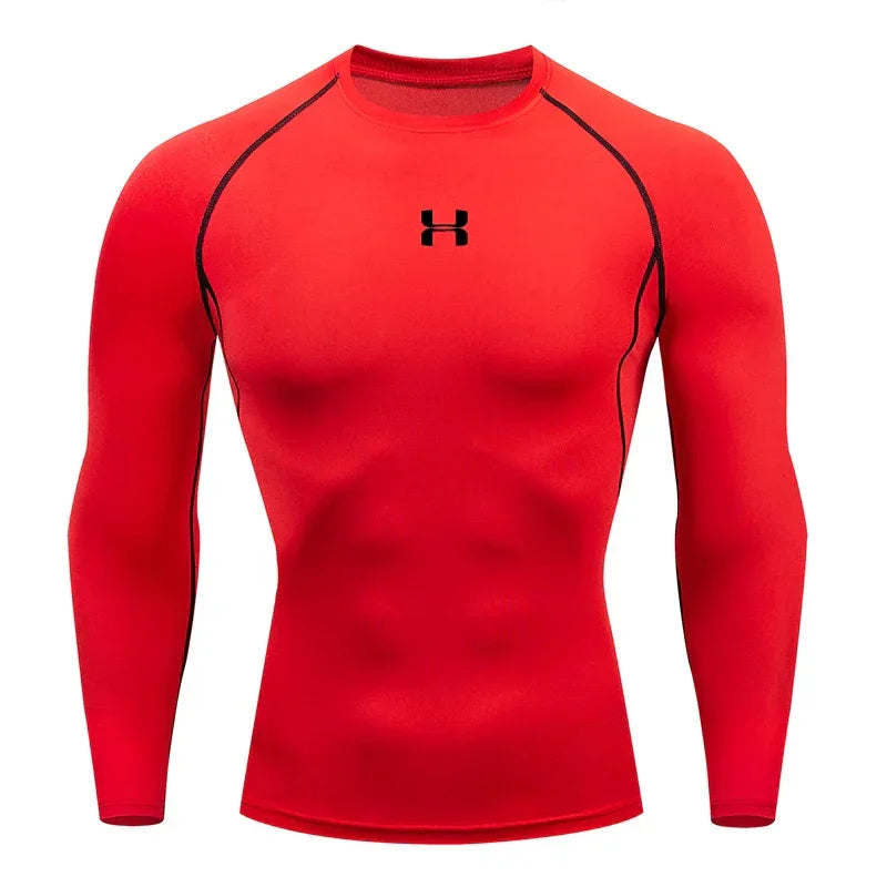 Camiseta de compresión de manga larga para hombre – Deportes y fitness 