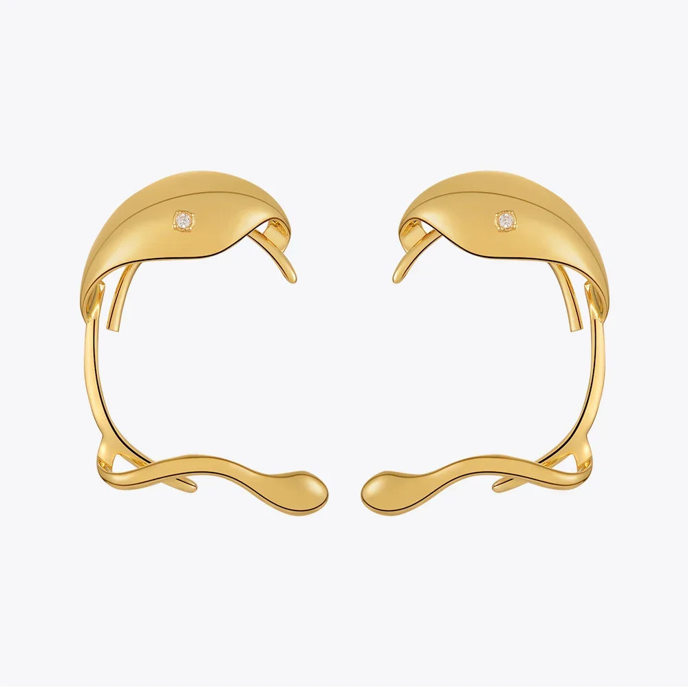 Par de pendientes protectores de orejas Sunshine con circonitas