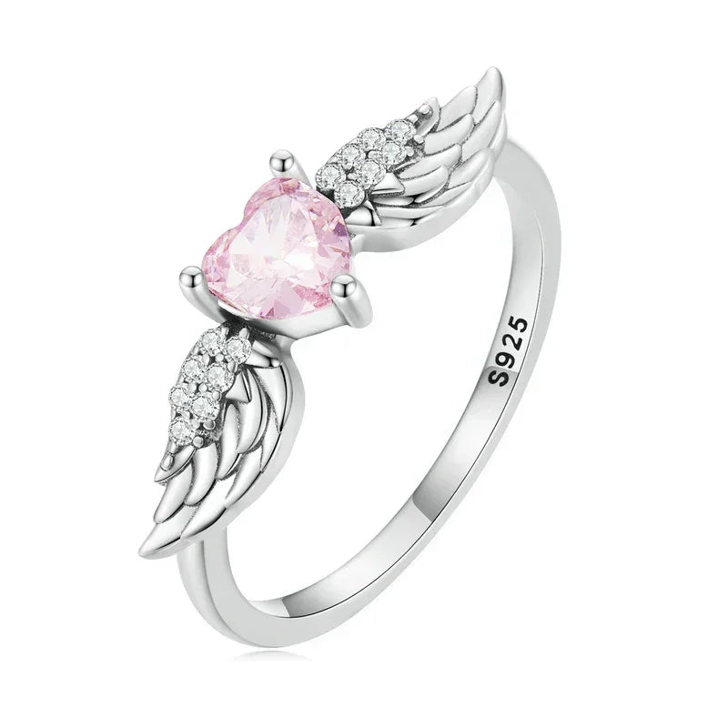 Anel Angeline em Prata 925 com Zircônia Rosa — Símbolo de Amor e Liberdade - Sundian