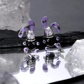 Par de pendientes de conejo punk