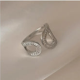 Anel Selena Cristais de Prata 18k - Sundian