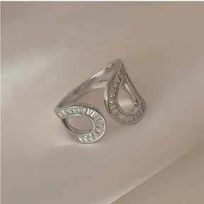 Anel Selena Cristais de Prata 18k - Sundian