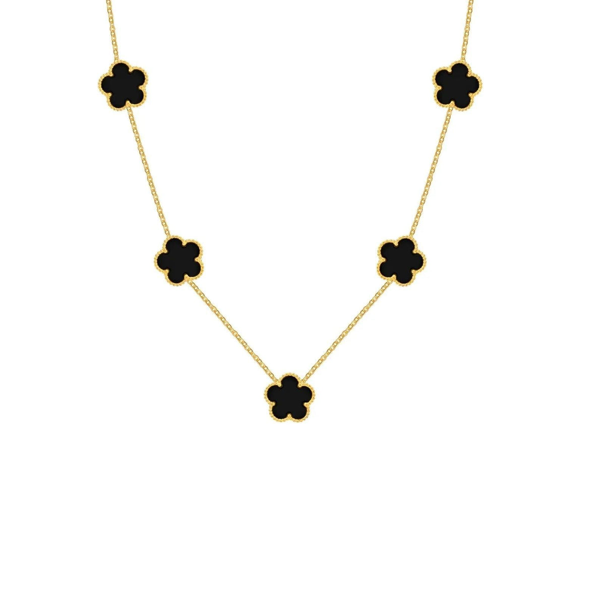 Colar Trevo Preto Banhado a Ouro 18k - Sundian - Sundian