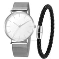 RUNERR Relógio Masculino Original Minimalista Quartzo Impermeável - Aço Inoxidável 40mm