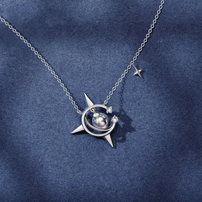 Cosmic Star Necklace in 925 Silver - 45cm Chain