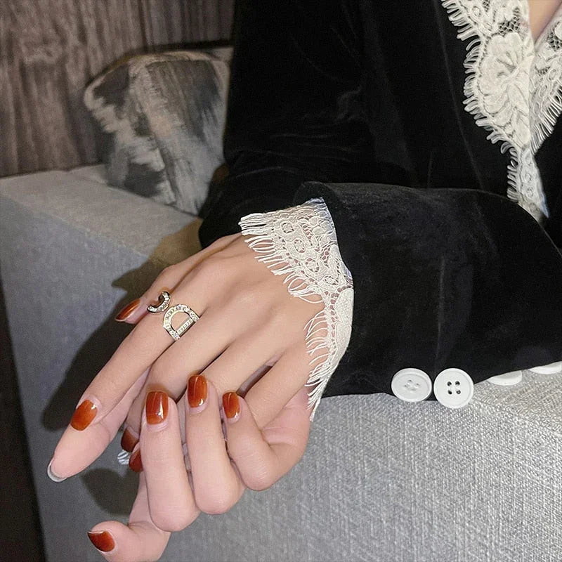 Anel Selena Cristais de Prata 18k - Sundian