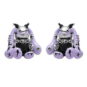 Par de pendientes de conejo punk