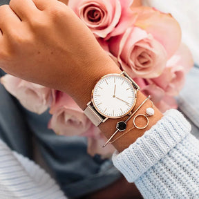Relógio Feminino Couro Ultra Minimalista