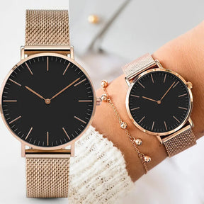 Relógio Feminino Couro Ultra Minimalista