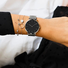 Relógio Feminino Couro Ultra Minimalista