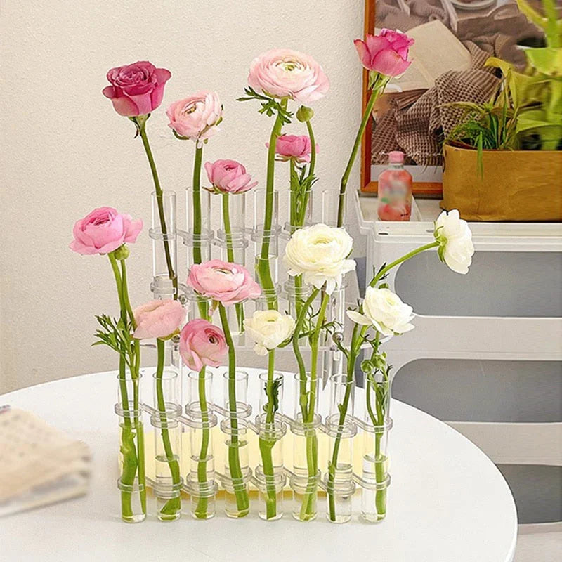 Adjustable Clear Glass Vase for Decoration