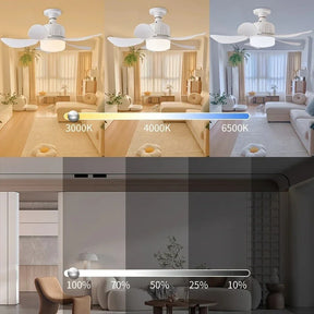 Ceiling Fan with Light and Remote Control - BrisaSmart