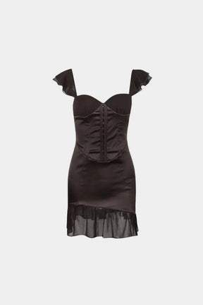 Vestido Chocolate Elena – Sofisticação com caimento perfeito