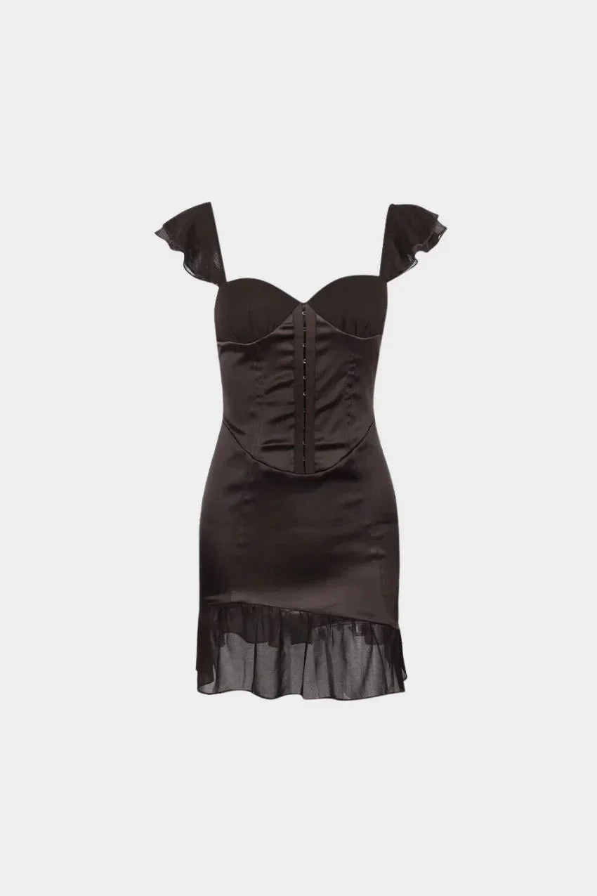 Vestido Chocolate Elena – Sofisticação com caimento perfeito