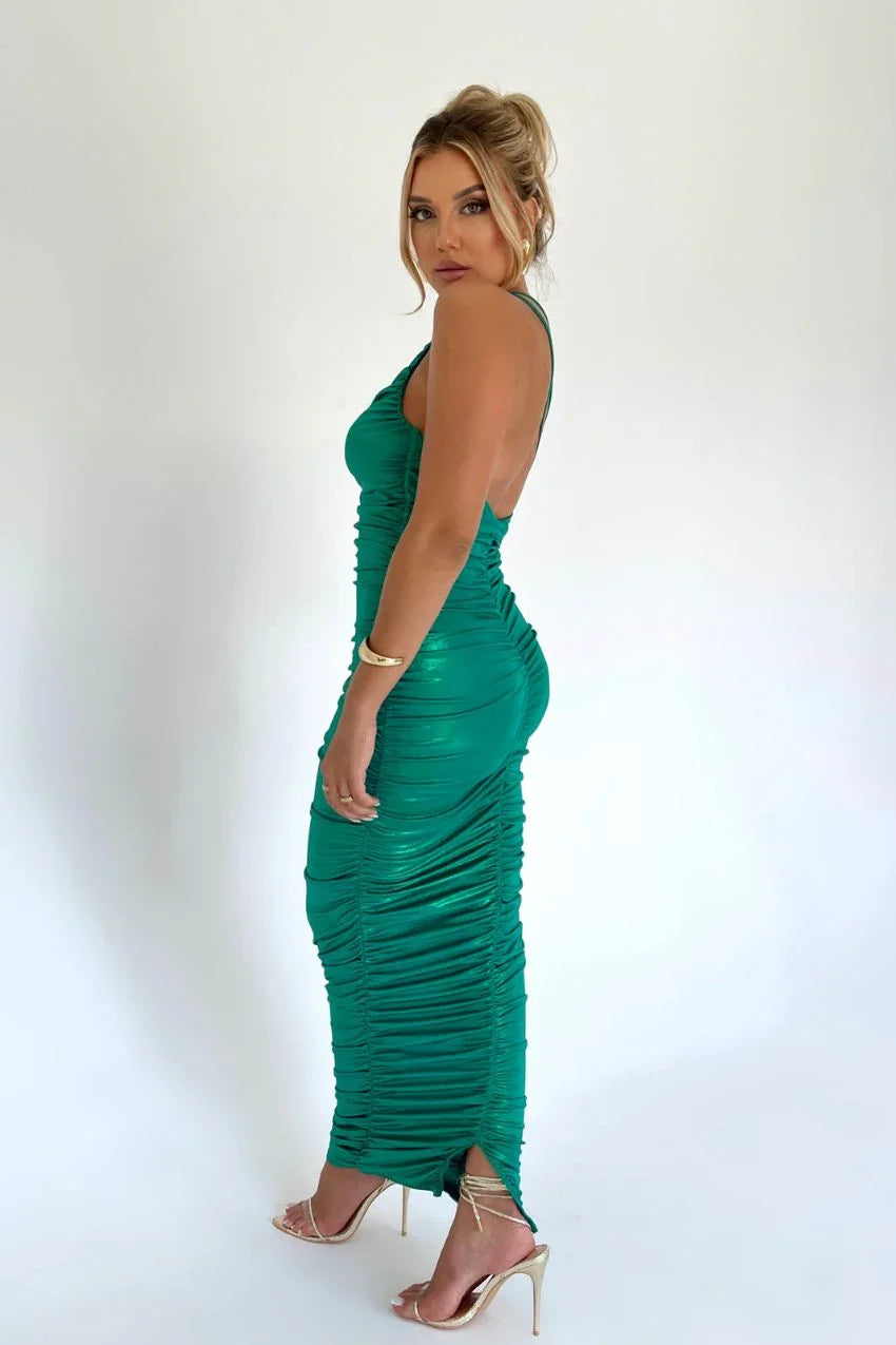Vestido Metálico Verde Giorgia – Simplesmente irresistível