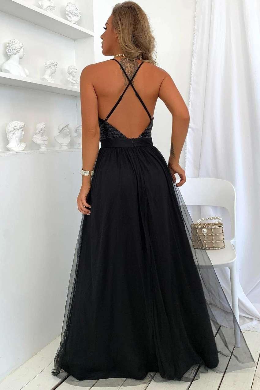 Vestido negro Angélica: un look encantador para brillar