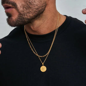 Kit of 2 Necklaces with Compass - Gold and Silver 