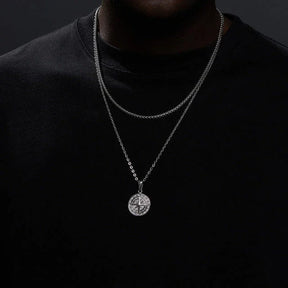 Kit of 2 Necklaces with Compass - Gold and Silver 
