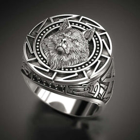 Anel Masculino Lobo Viking Vintage - Sundian
