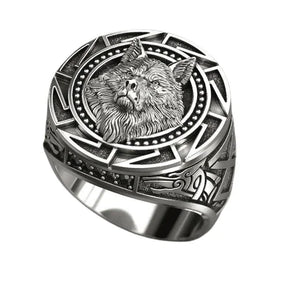 Anel Masculino Lobo Viking Vintage - Sundian