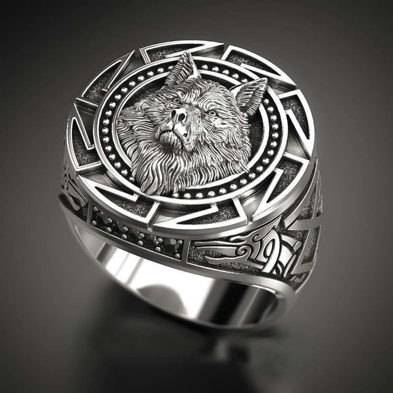 Anel Masculino Lobo Viking Vintage - Sundian