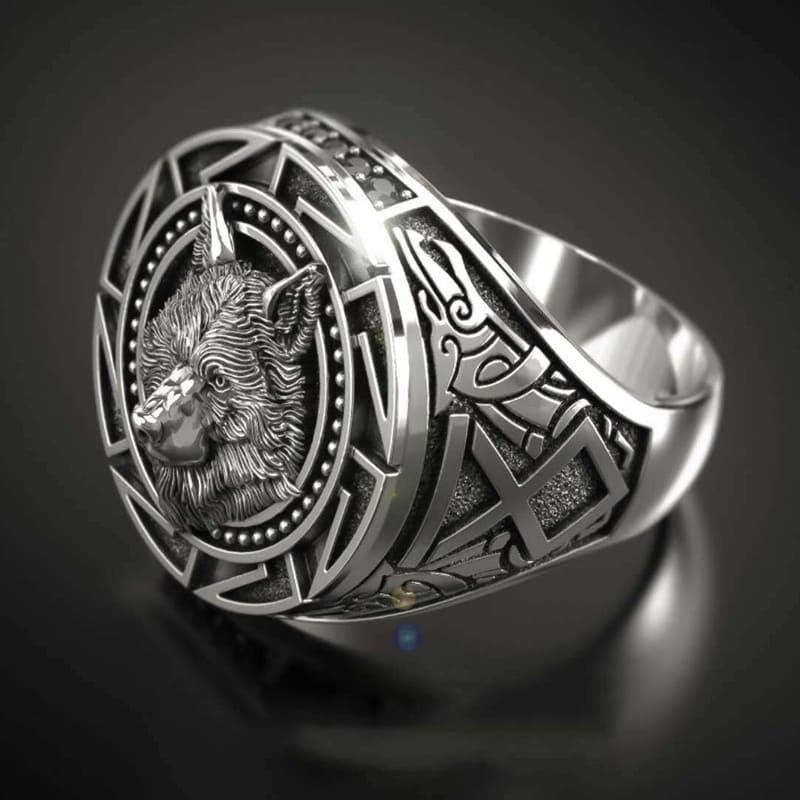 Anel Masculino Lobo Viking Vintage - Sundian