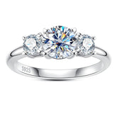Anel de Noivado Triplo Brilho Moissanite - Sundian