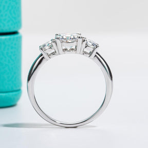 Anel de Noivado Triplo Brilho Moissanite - Sundian
