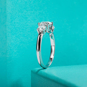 Anel de Noivado Triplo Brilho Moissanite - Sundian