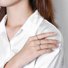 Anel Solitário Moissanite Minimalista Prata - Sundian