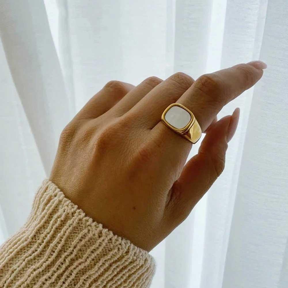 Anel Chunky Atemporal Banhado em Ouro 18k - Sundian - Sundian