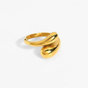 Anel Gota Dourada Ajustável Banhado a Ouro 18k - Sundian