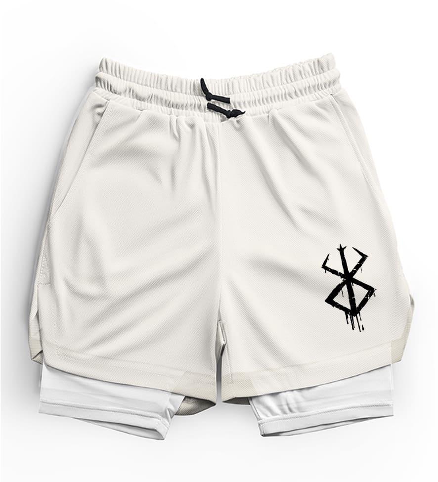 Shorts Compressão 2 em 1 - BERSERK LOGO BRANCO - Frete Grátis + Brinde - Sundian