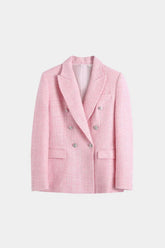 Blazer Tweed Botão Duplo Rosa – Versátil, leve e muito estiloso - Sundian