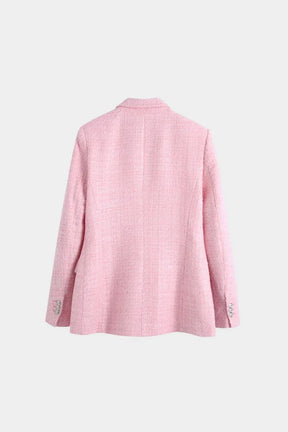Blazer Tweed Botão Duplo Rosa – Versátil, leve e muito estiloso - Sundian