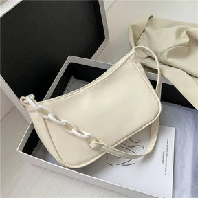Bolsa de Ombro de Couro Alça com Elos - Sundian