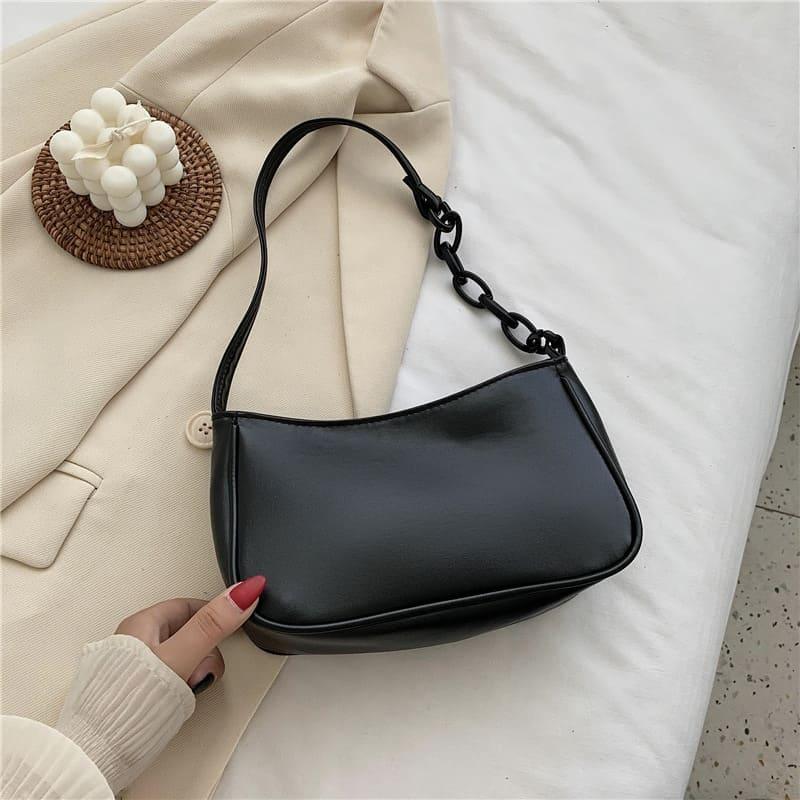 Bolsa de Ombro de Couro Alça com Elos - Sundian