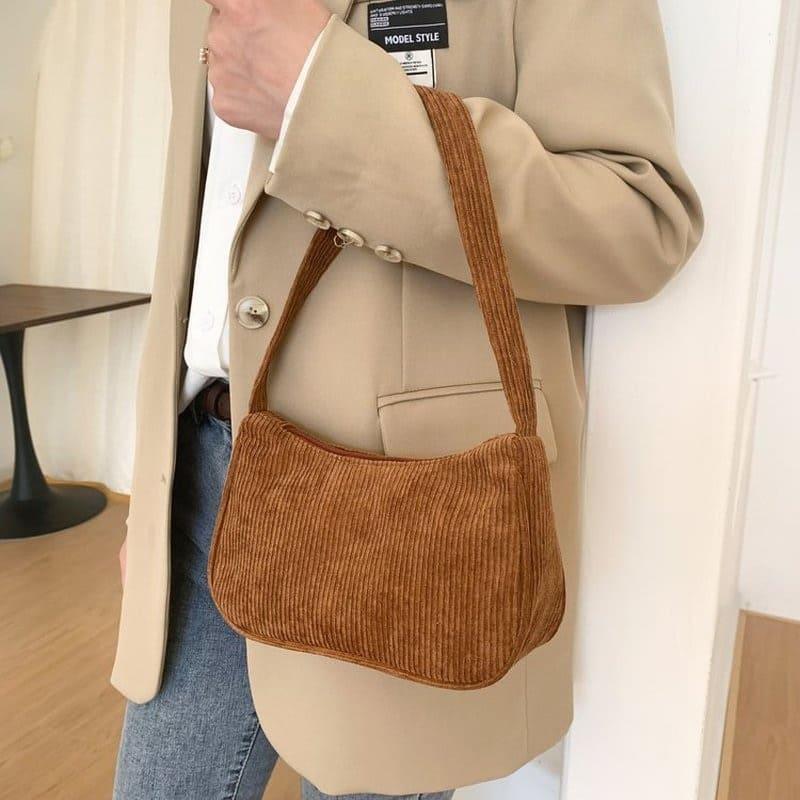 Bolsa de Ombro Pequena de Veludo Casual - Sundian