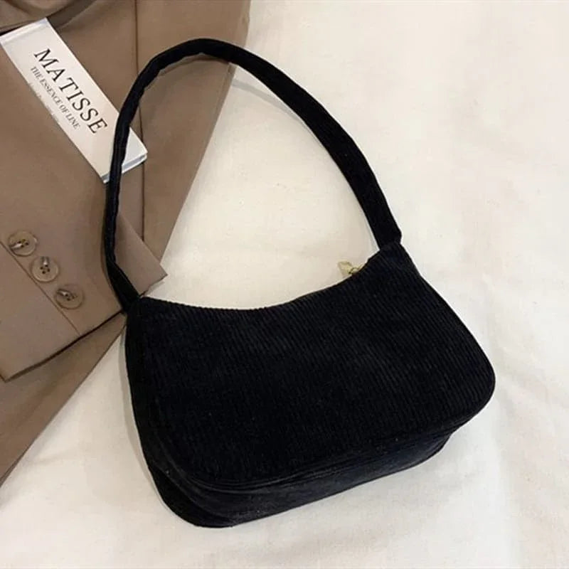 Bolsa de Ombro Pequena de Veludo Casual - Sundian