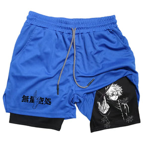 2-in-1 Compression Shorts - Blue - Sundian 