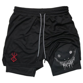 2-in-1 Compression Shorts - Black - Sundian 