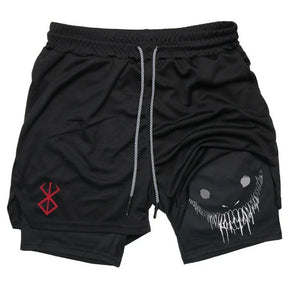 2-in-1 Compression Shorts - Black - Sundian 