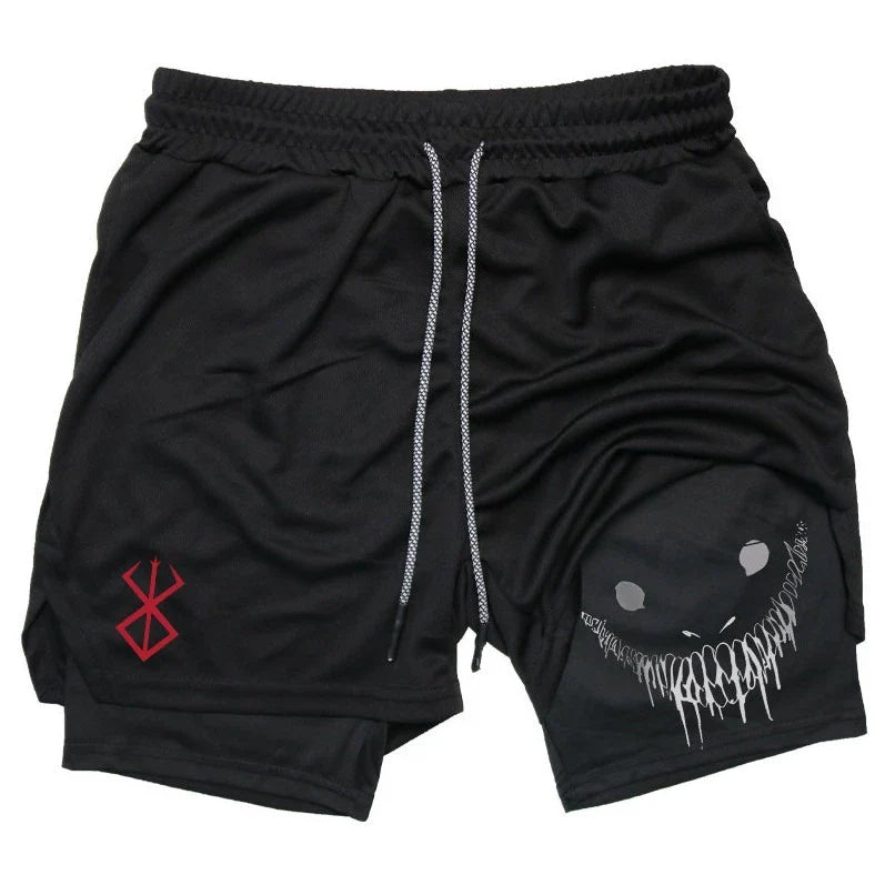 2-In-1 Compression Shorts - Black