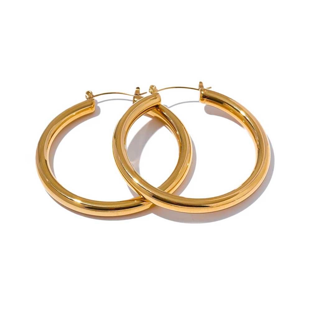 Brinco Argola Grande Banhado em Ouro 18k - Sundian - Sundian