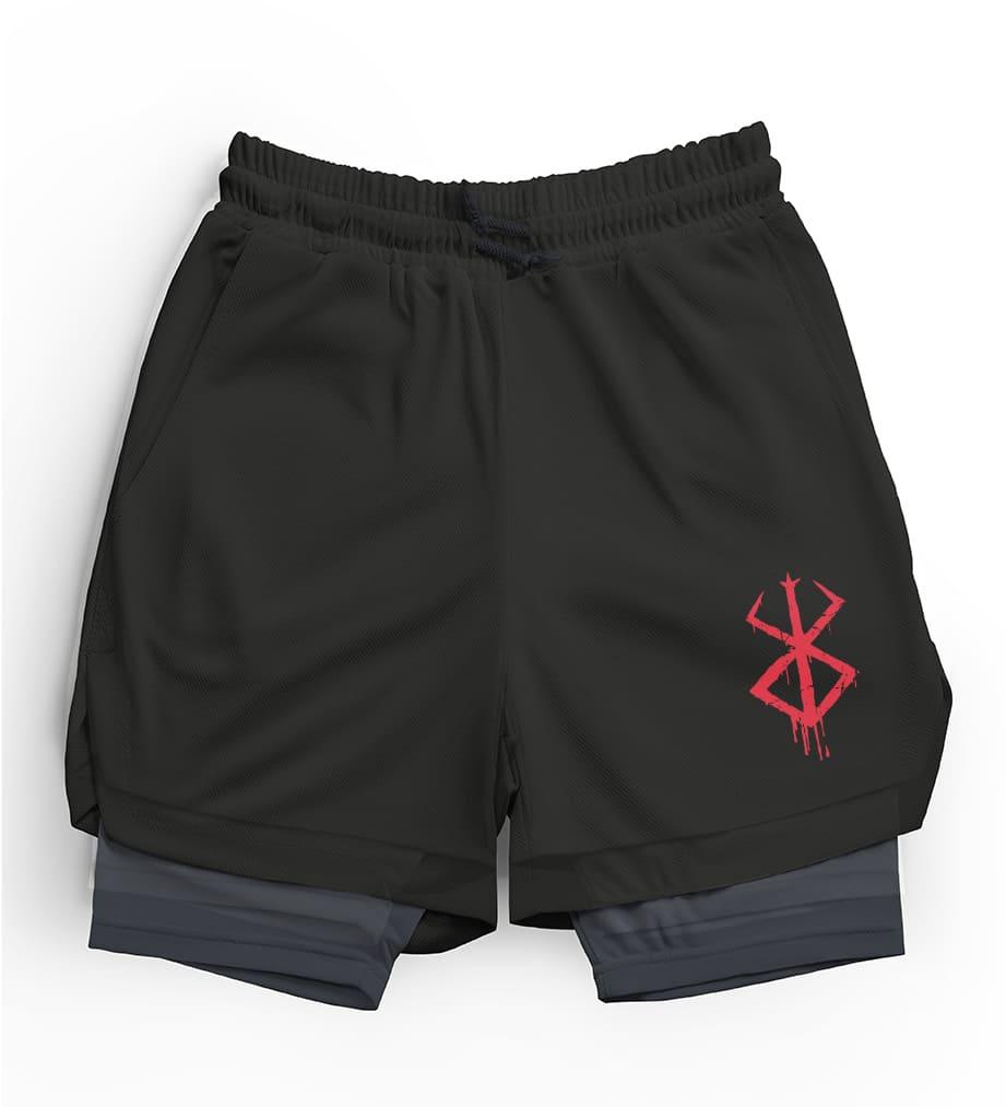 Shorts Compressão 2 em 1 - BERSERK LOGO - Frete Grátis + Brinde - Sundian