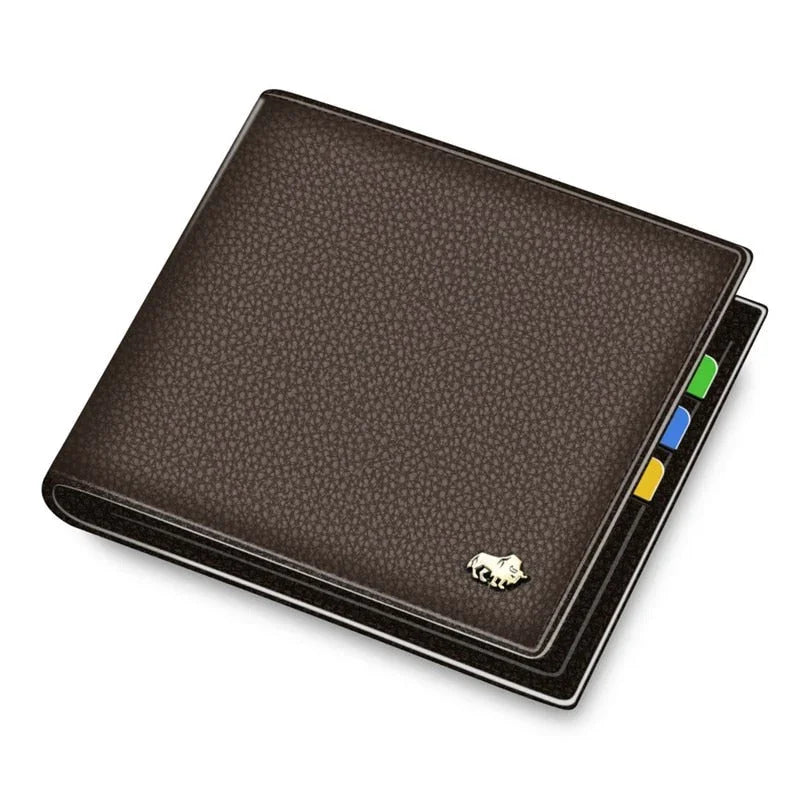 Carteira de Couro Masculina Bison com Bloqueio RFID