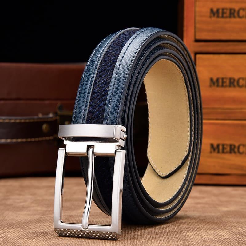 Cinturón triple de cuero para hombre 