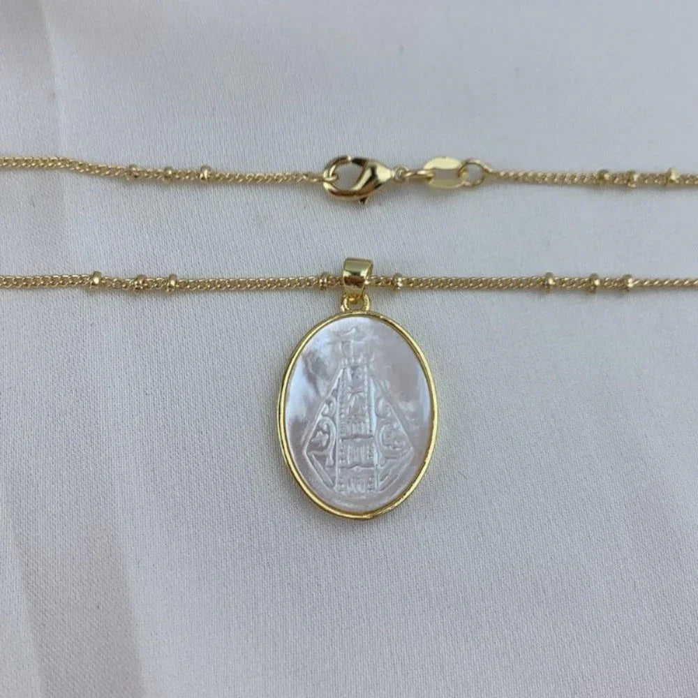 Colar Virgem Maria de Madrepérola