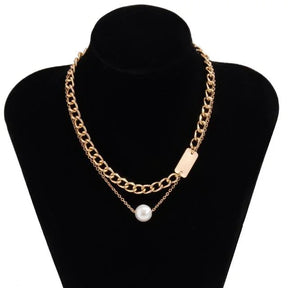 Colar de Pérola e Corrente Ouro 18K